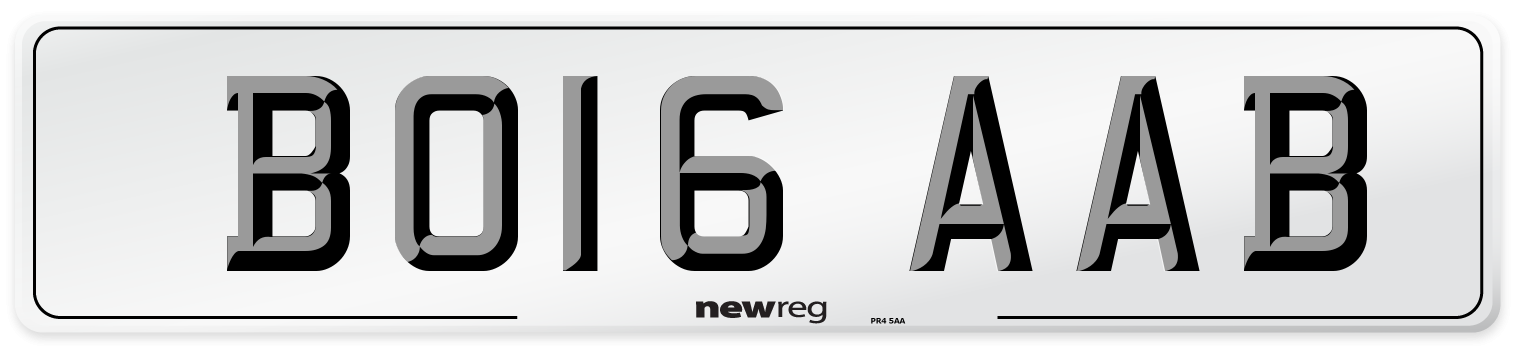 BO16 AAB Number Plate from New Reg